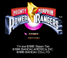 Mighty Morphin Power Rangers (Japan) Title Screen
